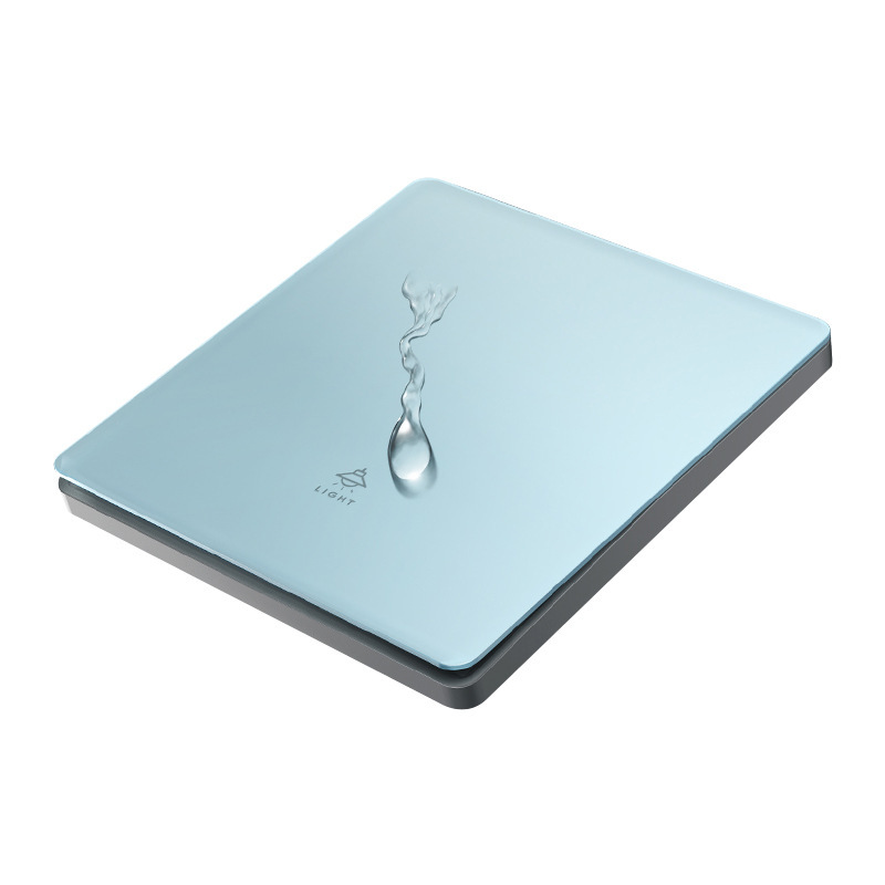 Type 86 Ultra-Thin Tempered Glass Switch Socket Panel Dual-Control Wall Household One-Open 5-Hole USB Power Socket