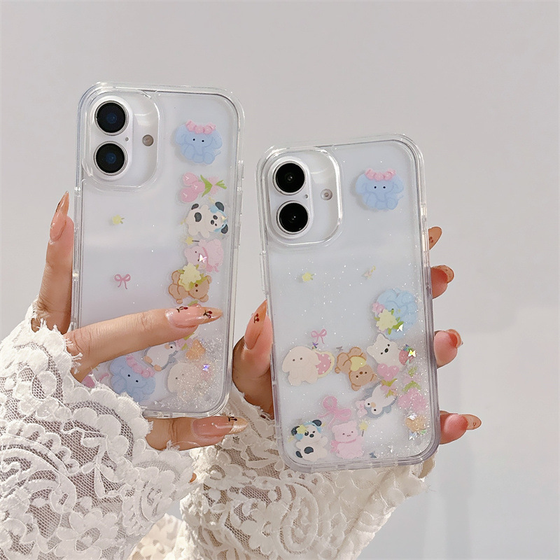 Spring Doll Small Animal Mobile Building Blocks Suitable for Apple 16Promax Mobile Phone Case 12 Drop-Resistant 14 Small Fresh 15