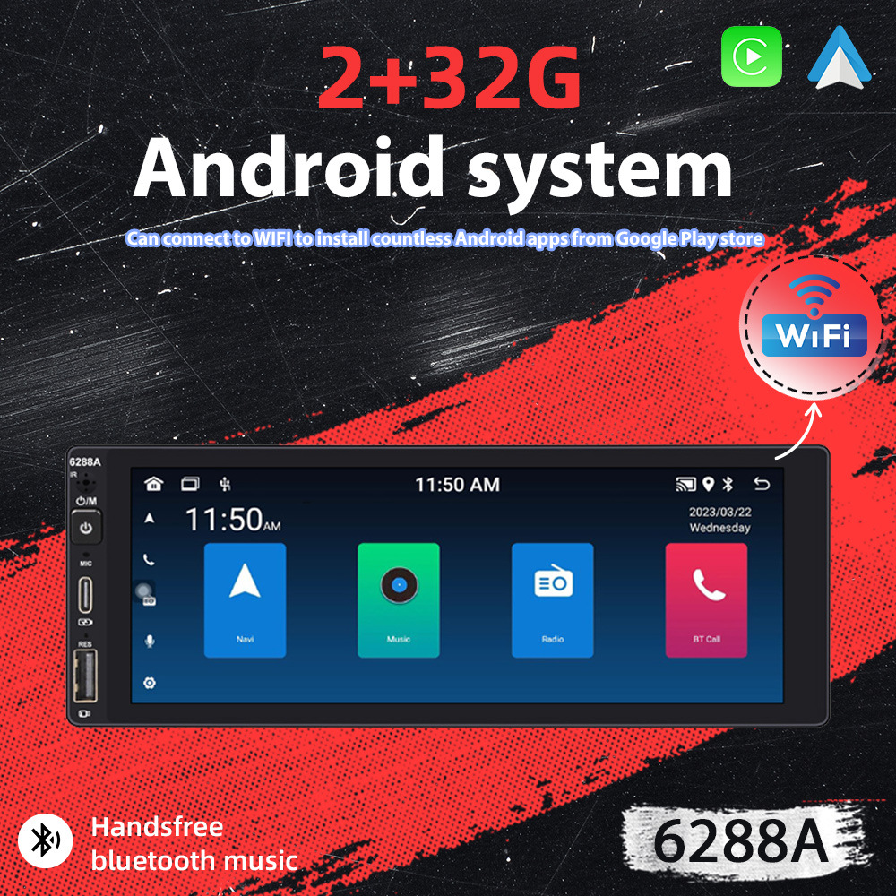 6.9 Inch 2+32 Wireless Carplay Single-Stick Android Machine Ips Capacitive Screen Smart Voice Car Player 12V