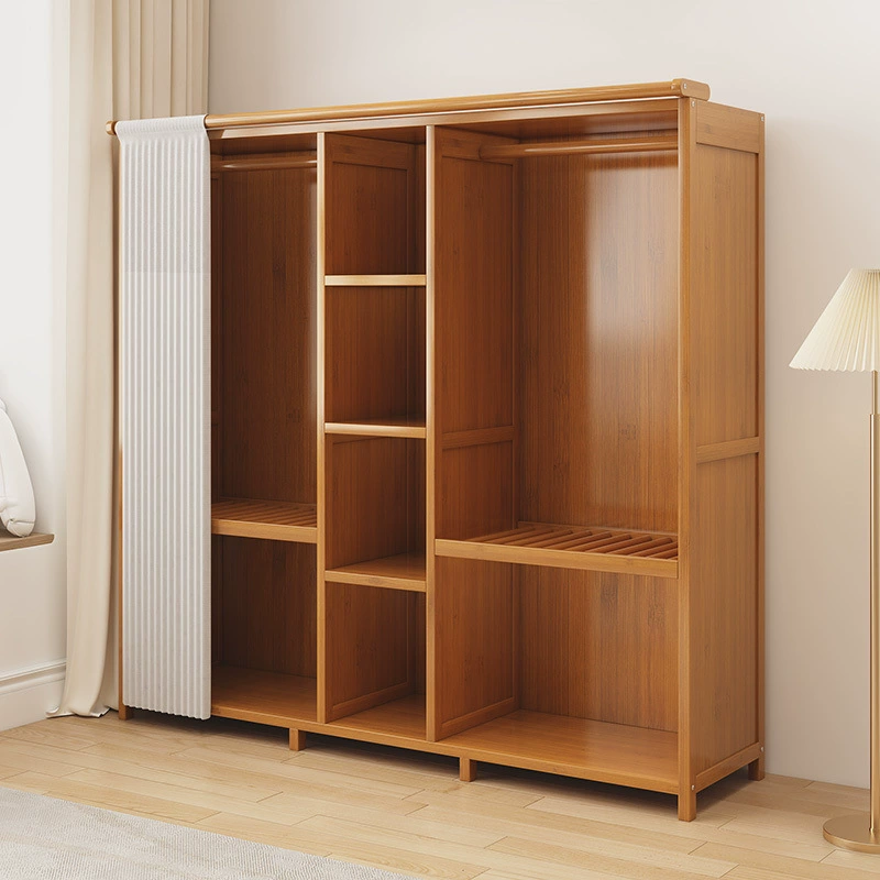 Floor-standing wardrobe, pull-curtain closet, economical simple assembly, lengths 0.52–1.7 m, multiple curtain styles
