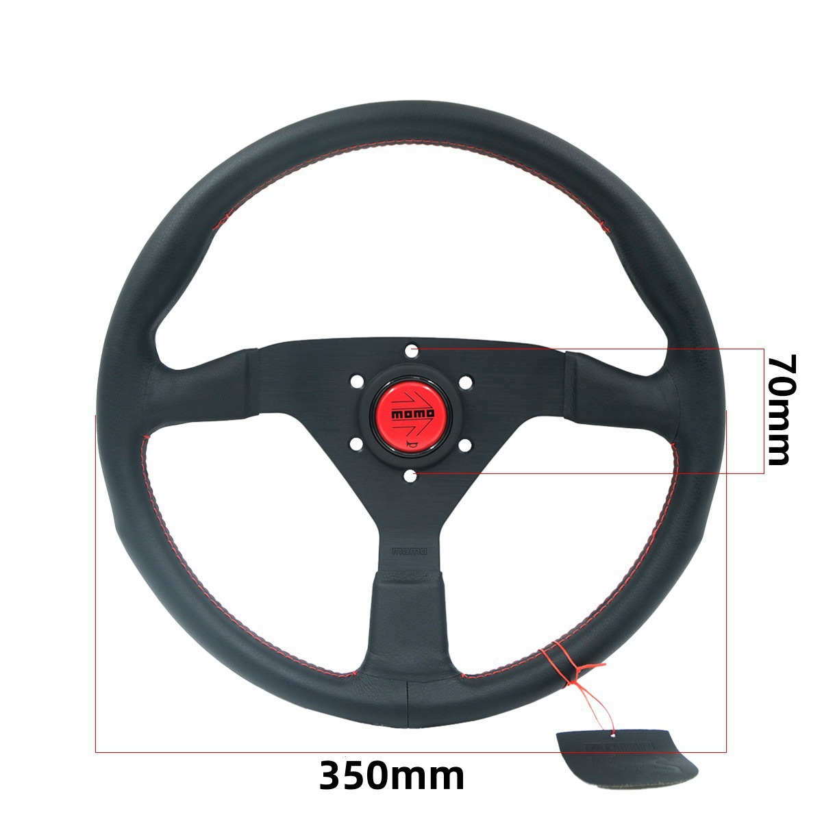 14inch Modified genuine leather car steering wheel V1 flat double-line 5mm thickened bracket drift racing steering wheel