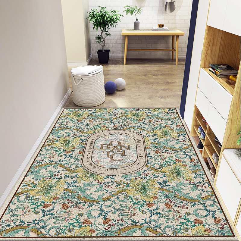 American lujo ligero cortar anillo de seda alfombra puerta raspar barro tierra alfombra antideslizante hogar alfombra de suelo