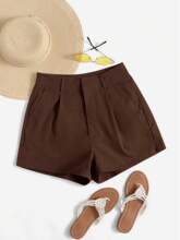 Z 80257 Women's high waist pleated shorts Ůʿ�������޶̿�
