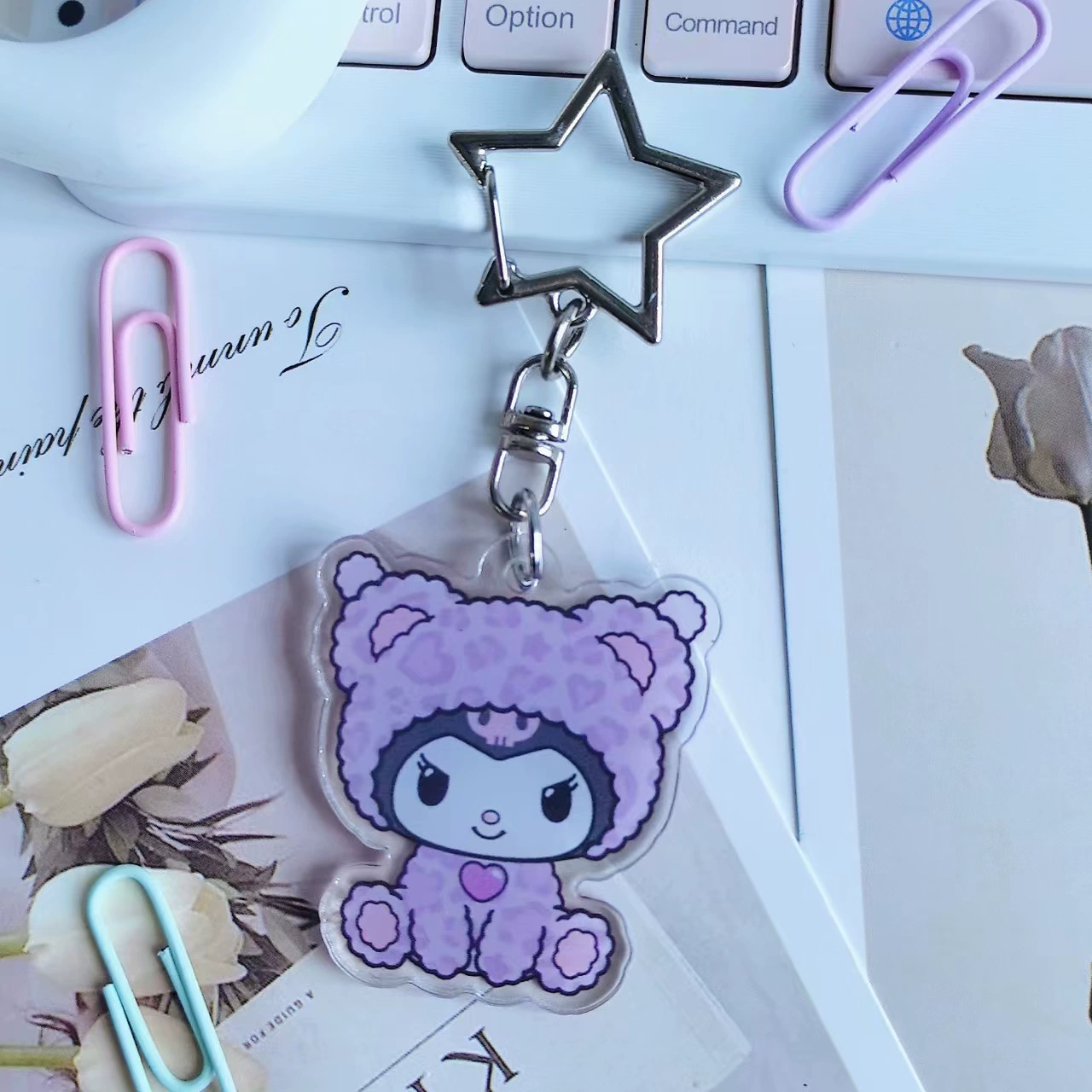 Sanrio, creative cartoon acrylic keychain, cute pendant, Birthday gift
