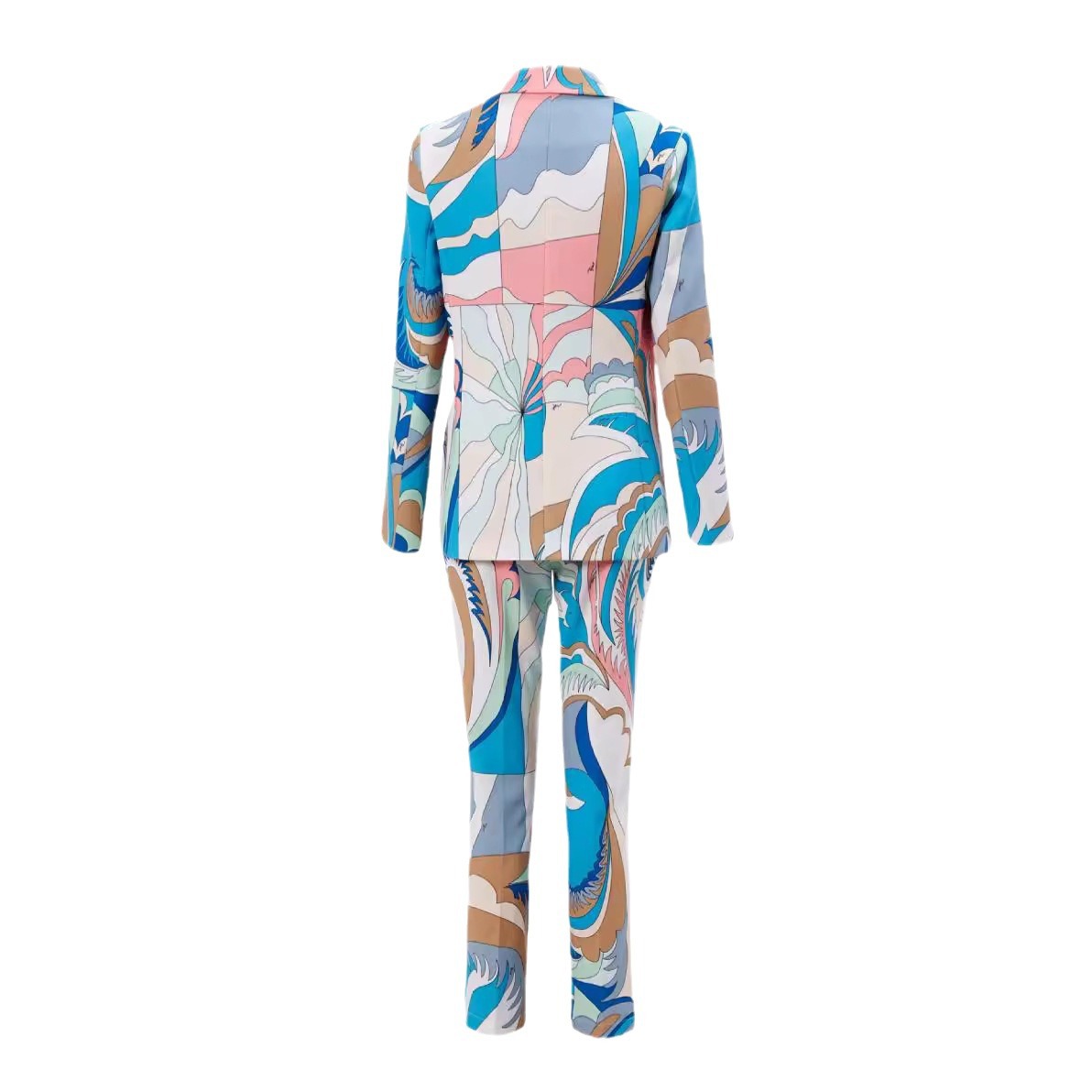 Traje de Saco para Mujer de Algodón y Elastano Estampado de Manga Larga