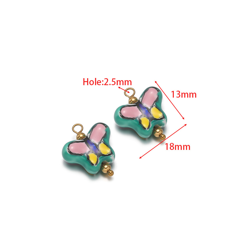 Colgante de cerámica pintado y colgante de mariposa paloma de la paz DIY collar versátil joyas de pulsera al por mayor