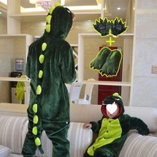 秋冬亲子儿童卡通动物连体睡衣恐龙宝宝男女情侣法兰绒珊瑚绒家居