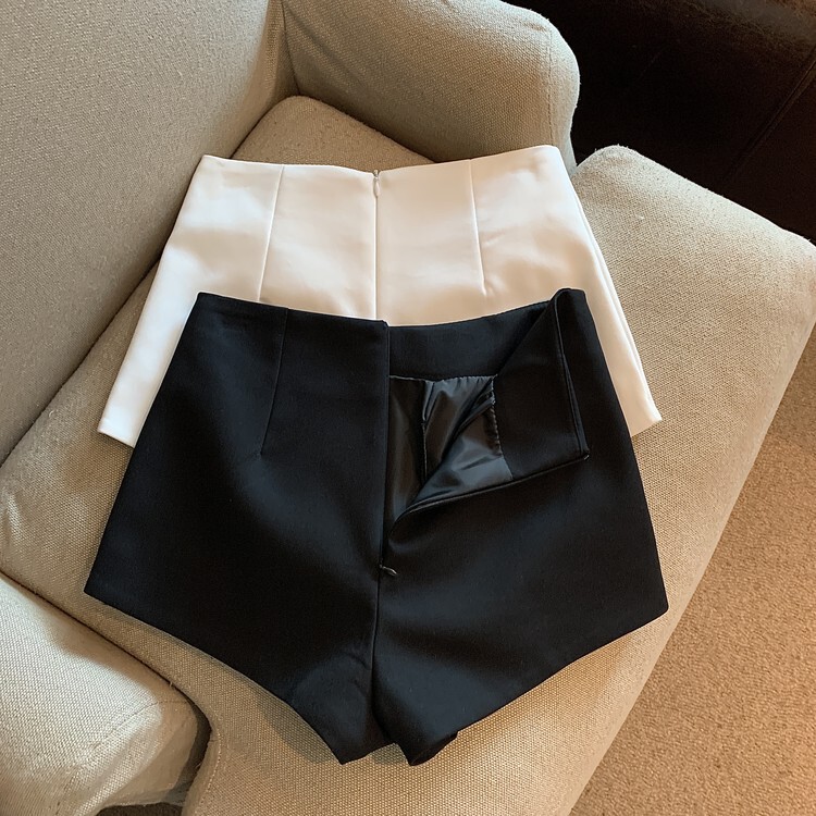 Super High Waist Black Shorts Women's Group Black High Waist Shorts Women's Simple Summer Hot Girls Hot Pants Base Pants Suit