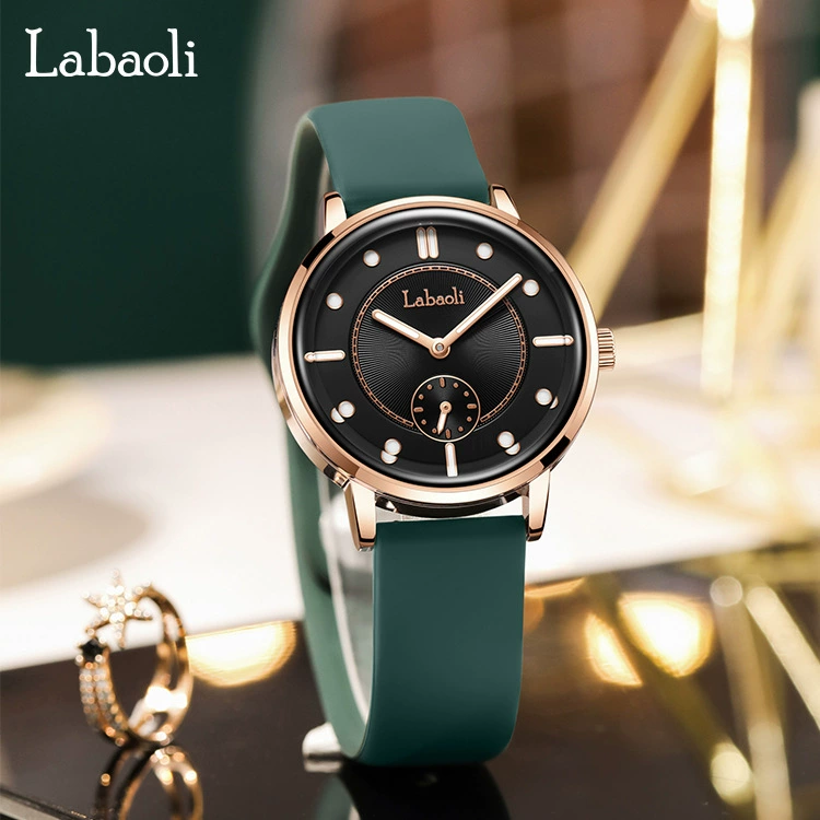 Новая женская часы Labaoli Labaoli модные силиконовые ремешок независимый секунды светящиеся часы распродажа