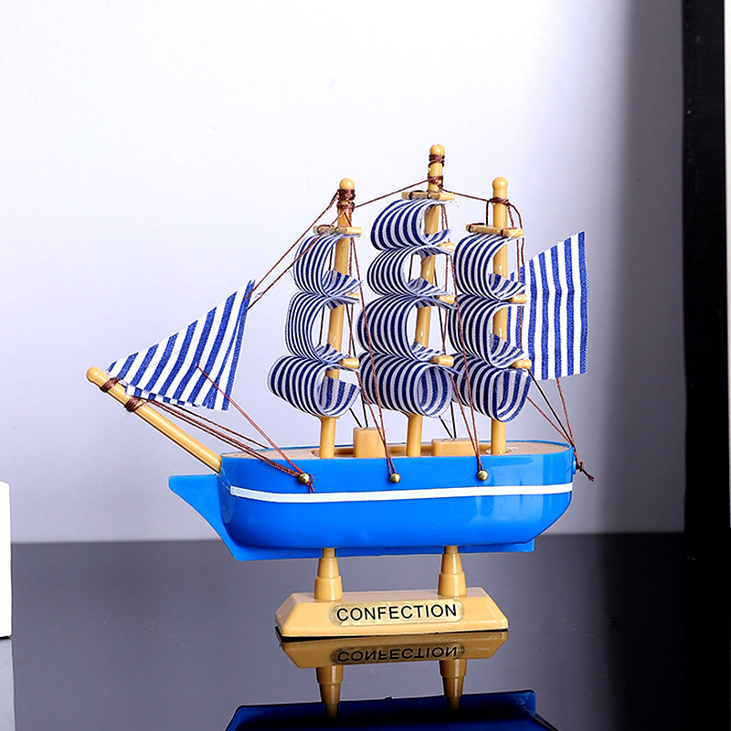 Mediterranean sailing boat small ornaments model home entrance wine…