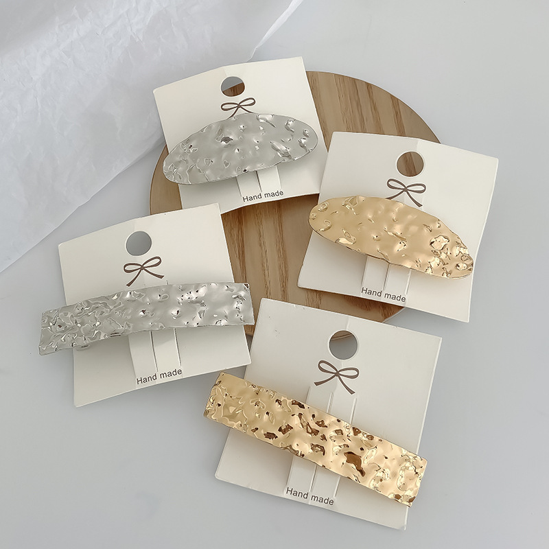 Streetwear Style Women's Streetwear Oval Rectangle Alloy Handmade Hair Clip