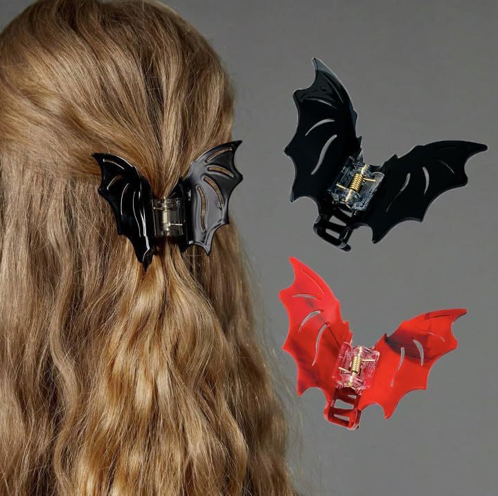 50g Weight Hair Claws Hair Accessories Type 1 Piece Quantity Holiday, Daily Occasion Acrylic Material Halloween Festival Bat Pattern Women's Gender Hollow Out Design Sweet, Cool Style Style Sweet Cool Style Women's Bat Arylic Hollow Out Hair Claws 7