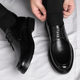Leather Shoes Men's 2025 New Spring Business Casual British Style Soft Sole Formal Black Men's Wedding Groom's Shoes