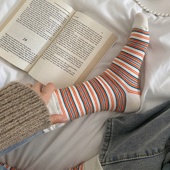 韓國條紋運動襪街頭潮流女襪街拍文藝棉襪ins網紅中筒襪情侶襪