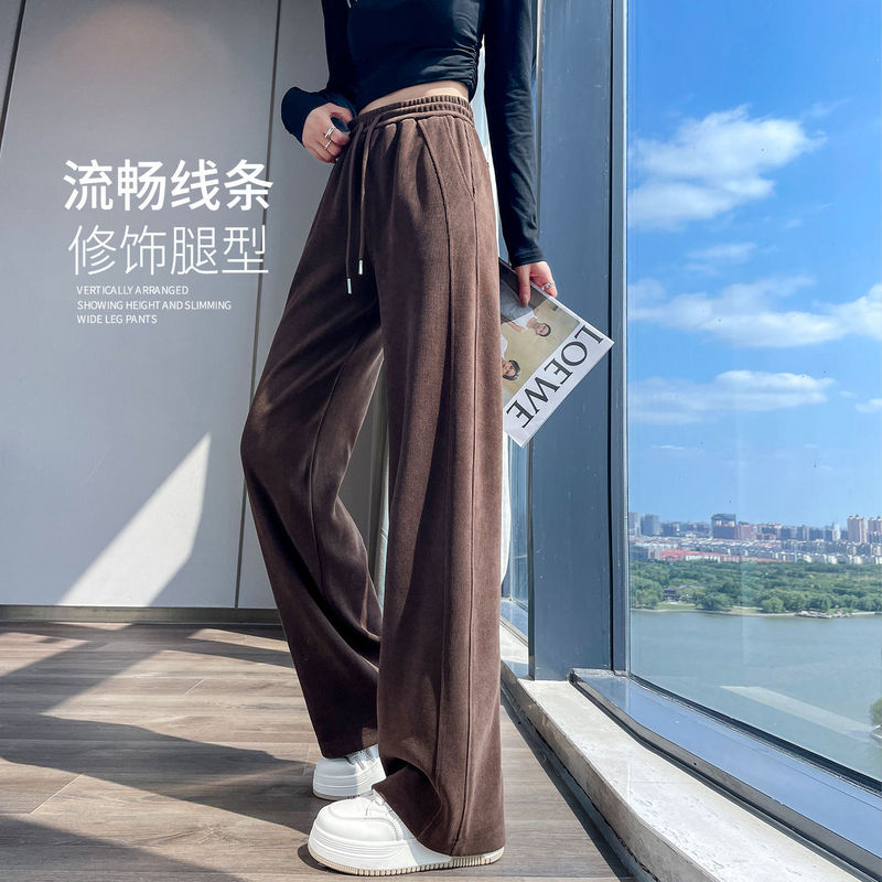 白色阔腿裤春秋季小个子雪尼尔休闲女士裤子2025新款今年流行爆款|undefined