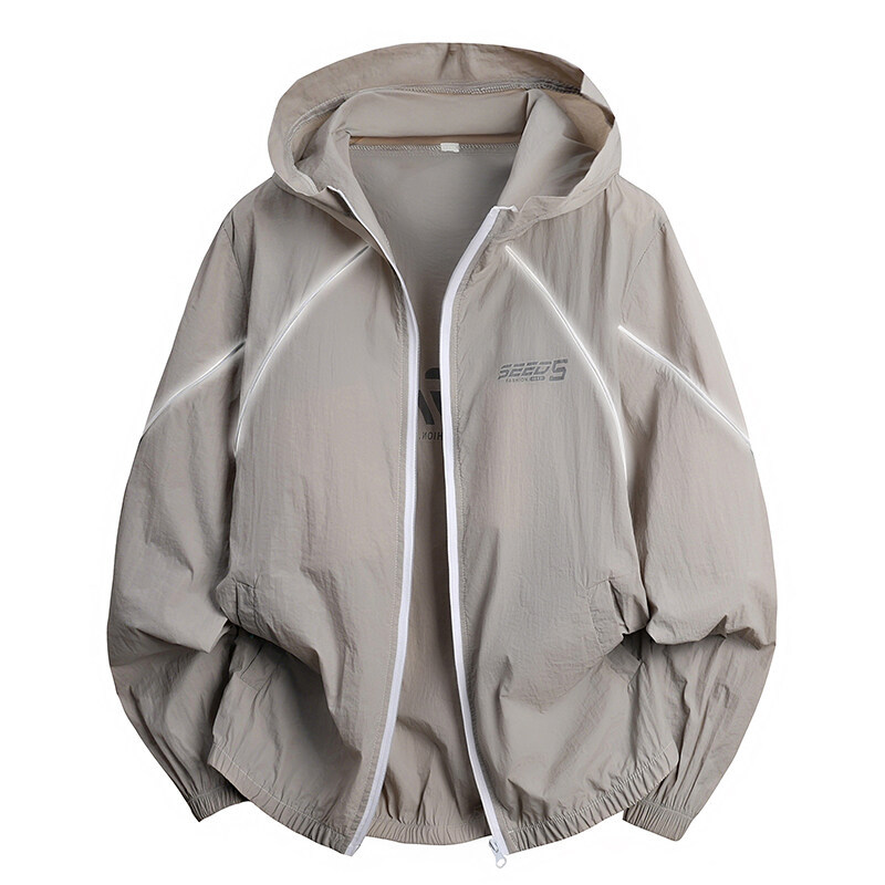 Sun Protection Clothing for Men and Women, Outdoor Work Clothes, Reflective Strips, Quick-Drying Cross-Border Skin Clothing, Hooded Casual Lightweight Jacket