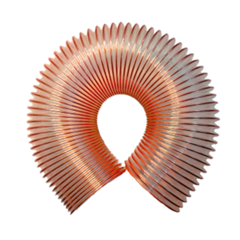 tubería de polvo industrial pu tubería de poliuretano transparente expandible corrugada resistente a alta temperatura manguera de alambre de acero chapado en cobre