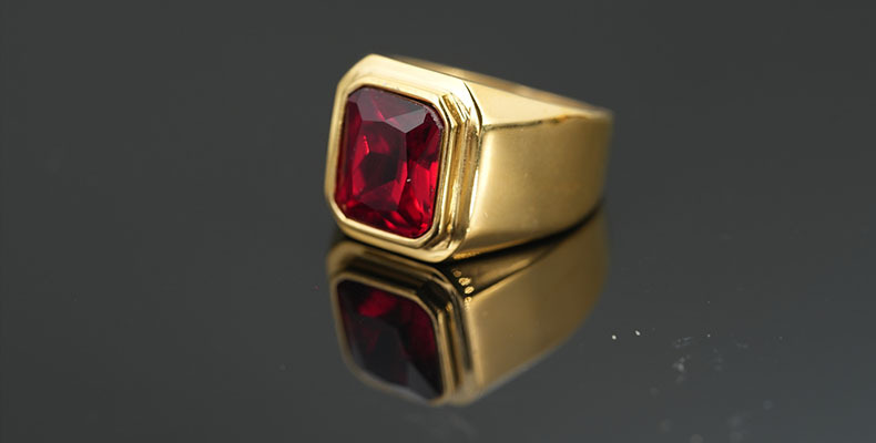 Retro Punk Geometric Titanium Steel Plating Men's Rings Men Band Rings display picture 14