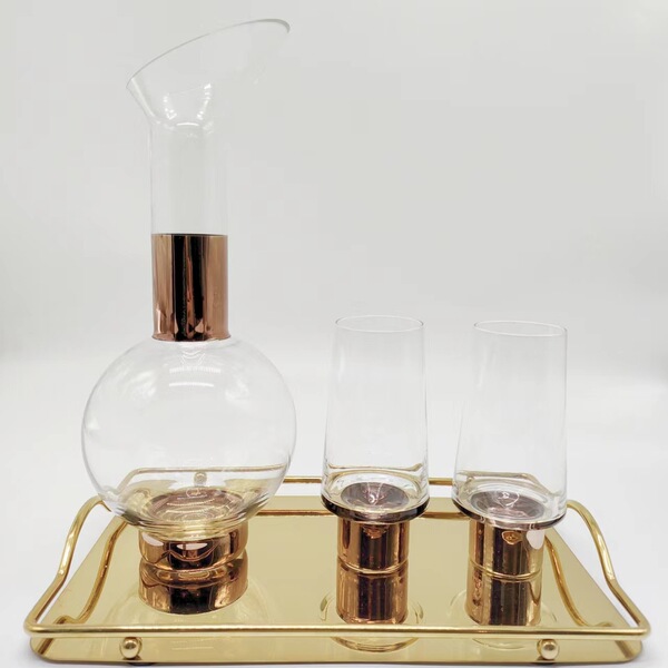 Creative glass golden teapot