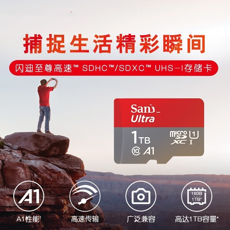 适用闪迪1T内存卡tf卡1TB储存卡micro sd卡1000g高速switch存储卡|undefined
