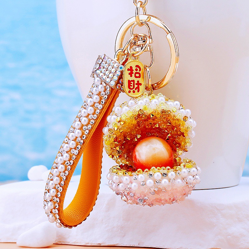 A828 cornucopia shell bubble beads yellow