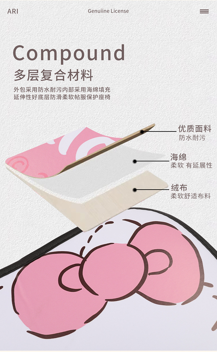 Long baby bottle kitty chair back anti-kick pad children's rear seat protection pad anti-dirty protection pad for car anti-kick pad