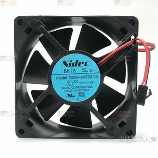 D08A-24TS2 05 24V 0.23A Оригинальный Япония NIDEC 80*80*25 вентилятор с частотным преобразователем