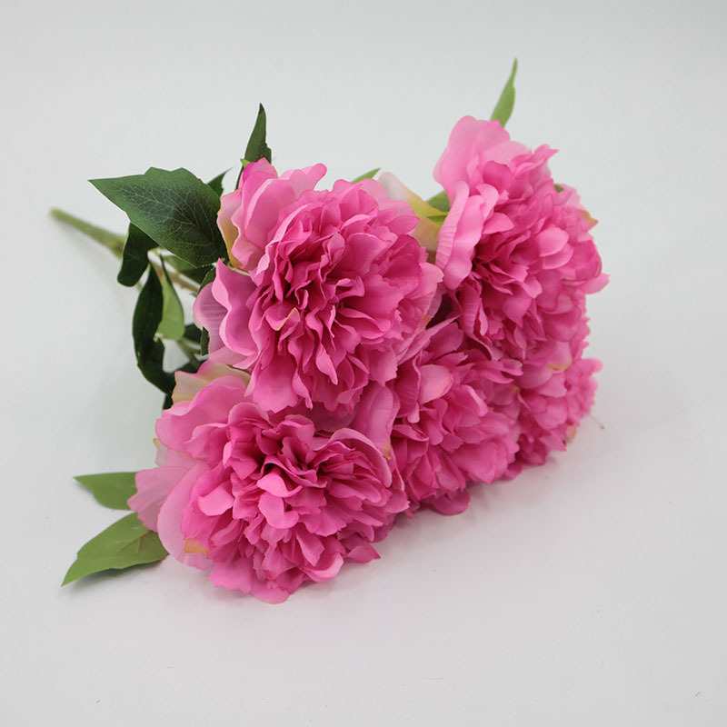 Artificial grande 5-cabeza Peony Flower Home Dress Up falso flor de la boda de tiro de la flor de seda chino peonía mango paquete al por mayor