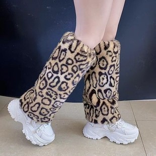 Autumn and Winter Warm Socks, Winter Japanese and Korean Leopard Print Warm Leg Covers, Versatile Simple Leg Covers, Warm Socks for Women