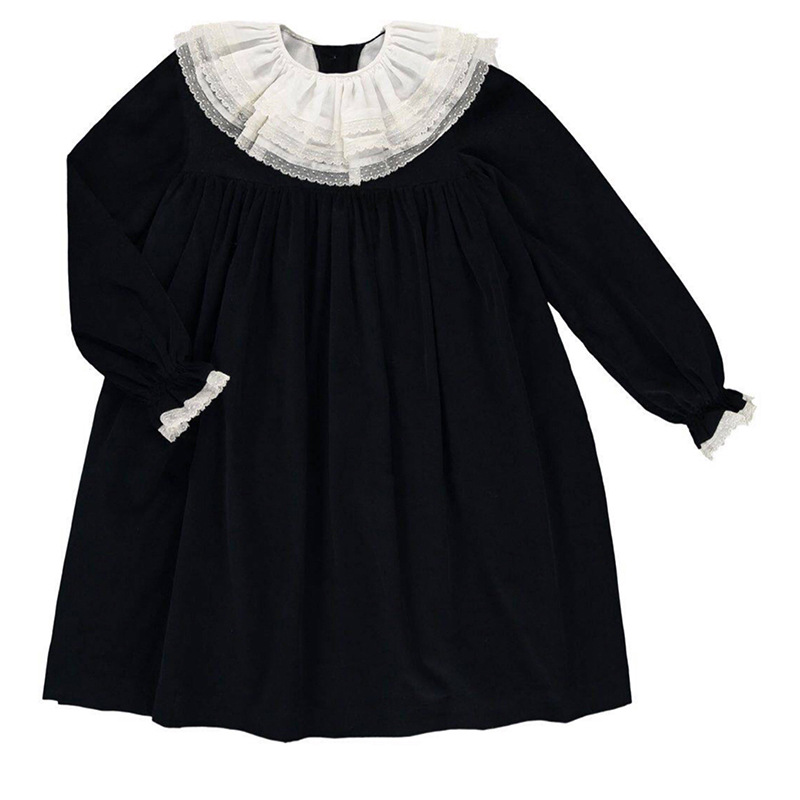 Christmas Girls Velvet Style Princess Birthday Dress Skirt Temperament Dress Retro