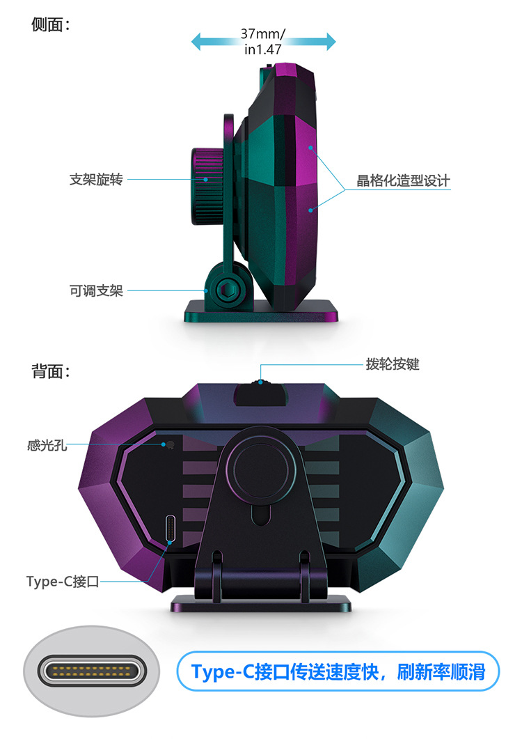 Hud Car Head-Up Display Multi-Function Car Lcd High-Definition Vehicle Speed Fuel Consumption Obd+Gps Instrument Slope