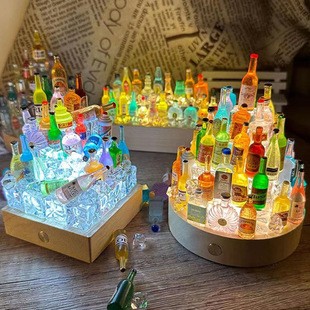 Castle diy wine bottle night light decorative lamp base desktop car room beer luminous ornaments boys gift
