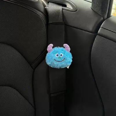 Car Seatbelt Shoulder Seat belt shoulder pad - big-hairy-monster-black-shoulder-pads-standard