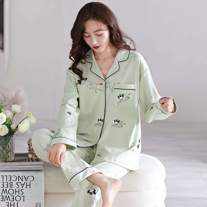 Pijama de mujer primavera y otoño rojo en línea manga larga simple se puede usar otoño y invierno 2024 nuevo conjunto de ropa para el hogar