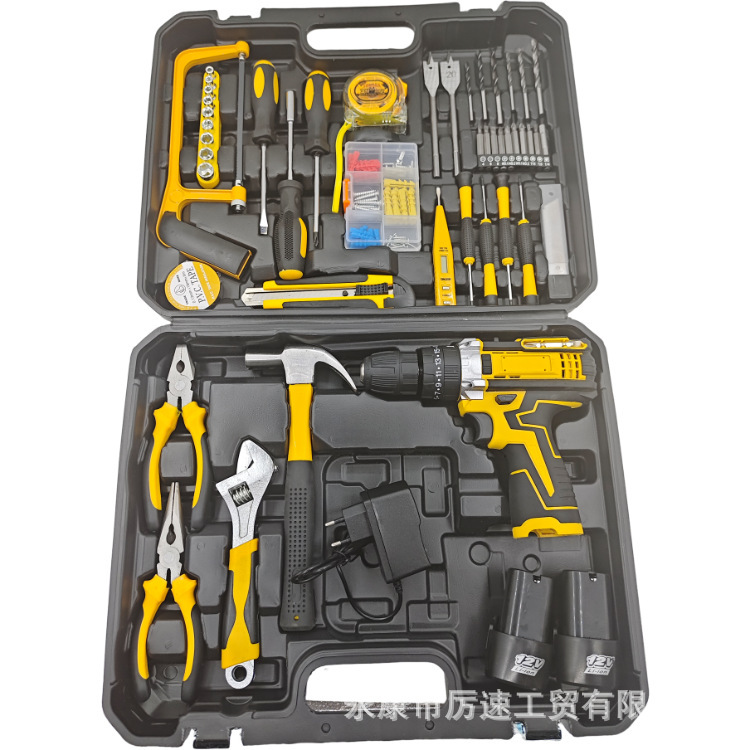 Herramientas eléctricas domésticas transfronterizas taladro de impacto de litio eléctrico de alto rendimiento taladro eléctrico de grado industrial taladro de mano multifuncional carga