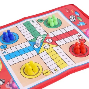 Children Folding Snake Chess Toys Portable Snakes and Ladders