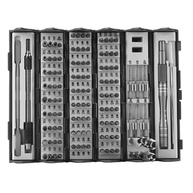 128-in-One juego de destornillador de precisión herramienta de reparación de desmontaje destornillador manual multifuncional juego de rollos de libro