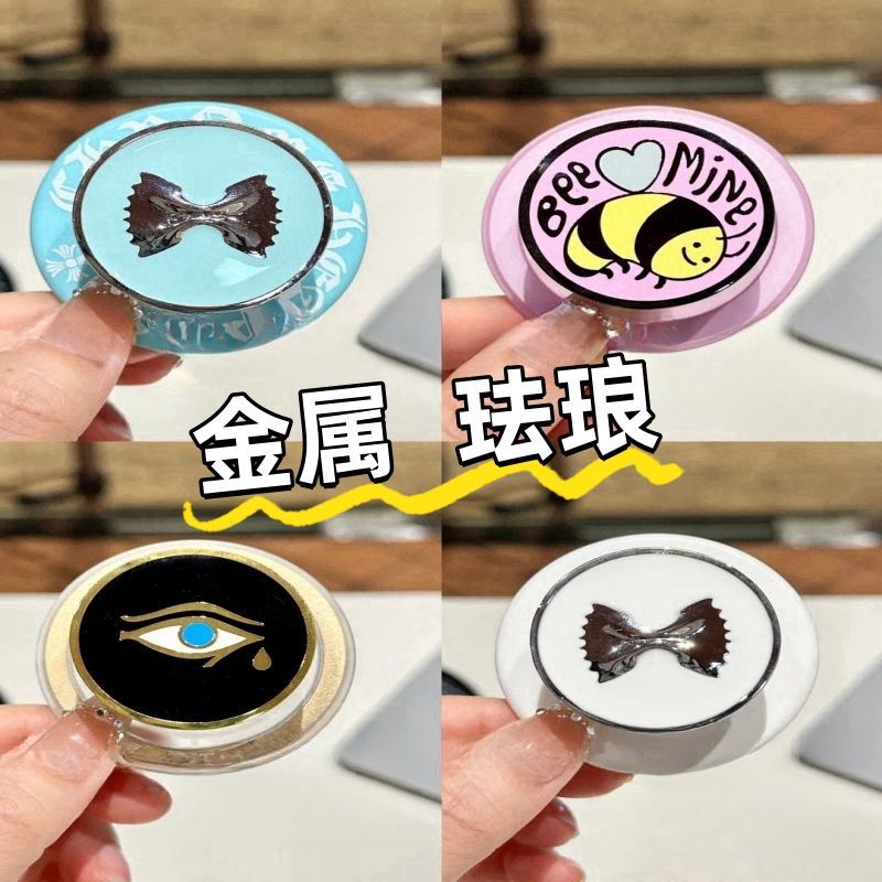 High Version Pop Enamel Bow Magnetic Holder Telescopic Airbag Magsafe Mobile Phone Snap Bubble Same Style