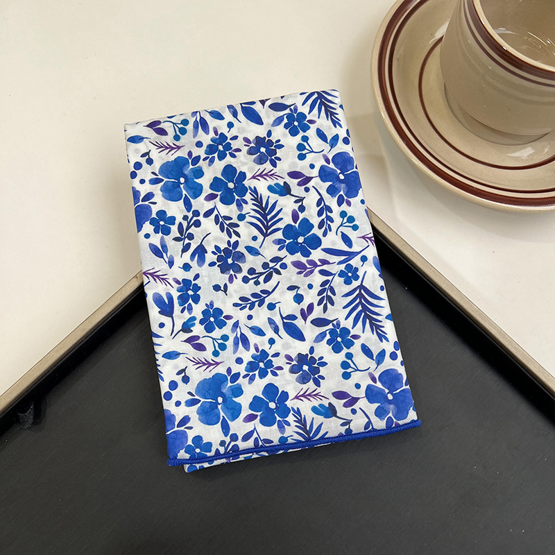 Verano y otoño japonés, flores de algodón, bufandas cuadradas, bufandas retrógradas para mujeres, bufandas de seda delgadas y frescas