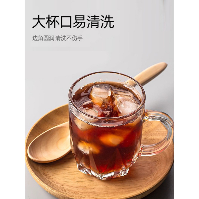 Tazas de vidrio para hogares, tazas de agua para invitados, tazas de agua para bebidas, tazas de té resistentes al calor, tazas de cerveza con mango