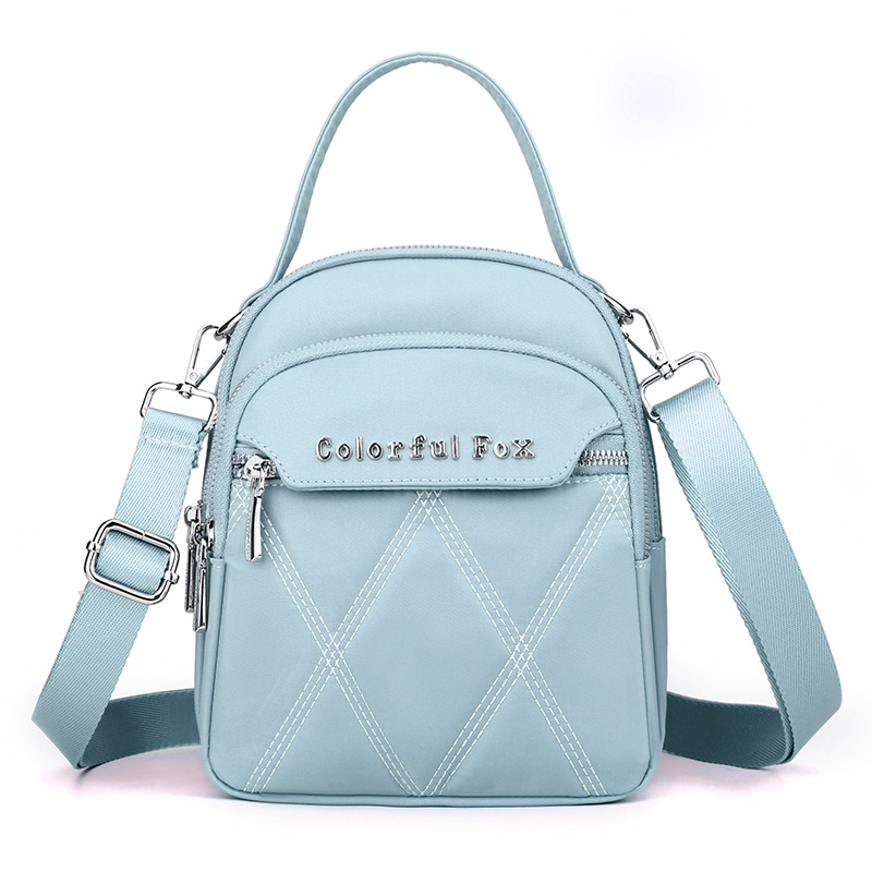 Borsa a tracolla ricamata per il cambio delle chiavi, da donna, per il tempo libero all'aperto, con tracolla multistrato, edizione coreana, colorata Fox_voghion.com