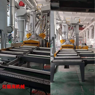 抛丸机厂家 佛山喷砂机厂家 非标定制铝型材自动倒砂通过式抛丸机
