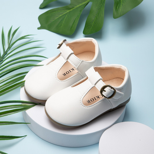 Comfortable and Casual Small Leather Shoes for Girls, Princess Shoes with Non-slip Rubber Soles, Girls' Etiquette Shoes and Student Shoes