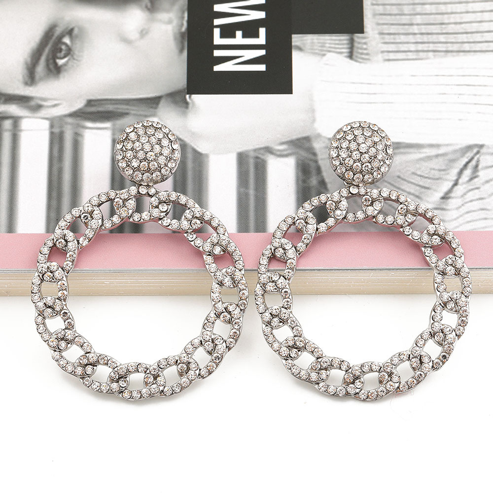 fashion color diamond alloy geometric earringspicture12