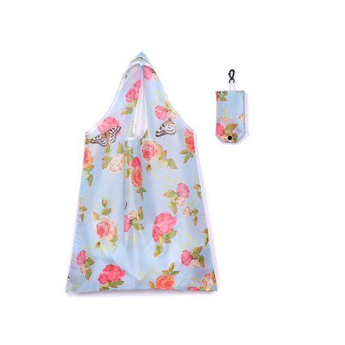190T Polyester Foldable Shopping Bag for Supermarket, Printed Bag, Manufacturer Wholesale, In Stock, Portable Eco-Friendly Bag for Cross-Border Shipping