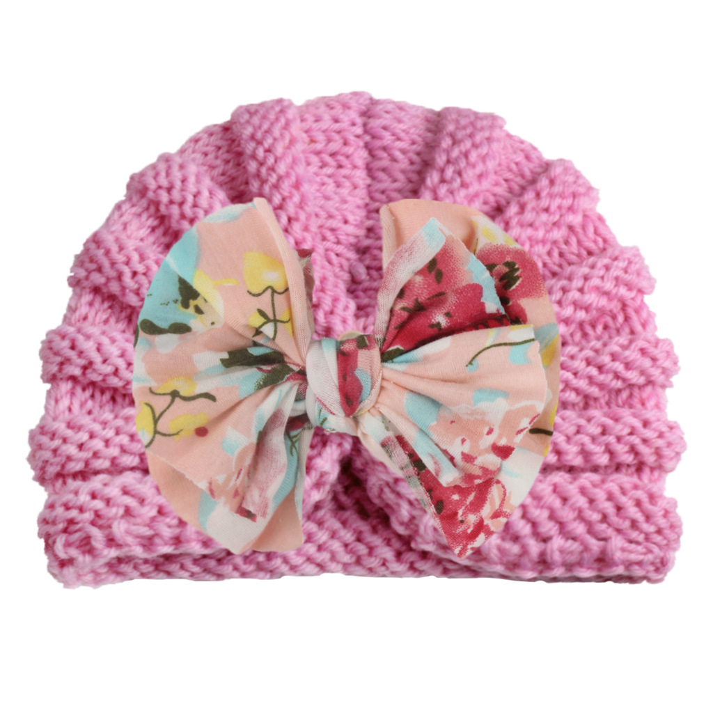 Children Unisex Fashion Bow Knot Printing Wool Cap display picture 11