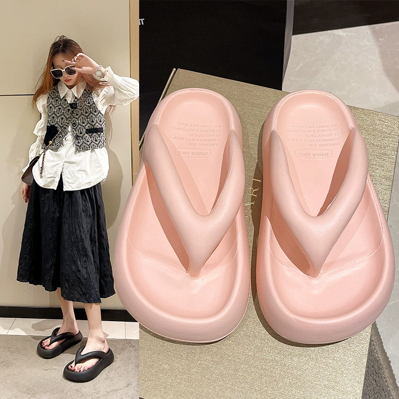 Summer flip flops platform, non-slip beach slide, slippers, footwear, beach style