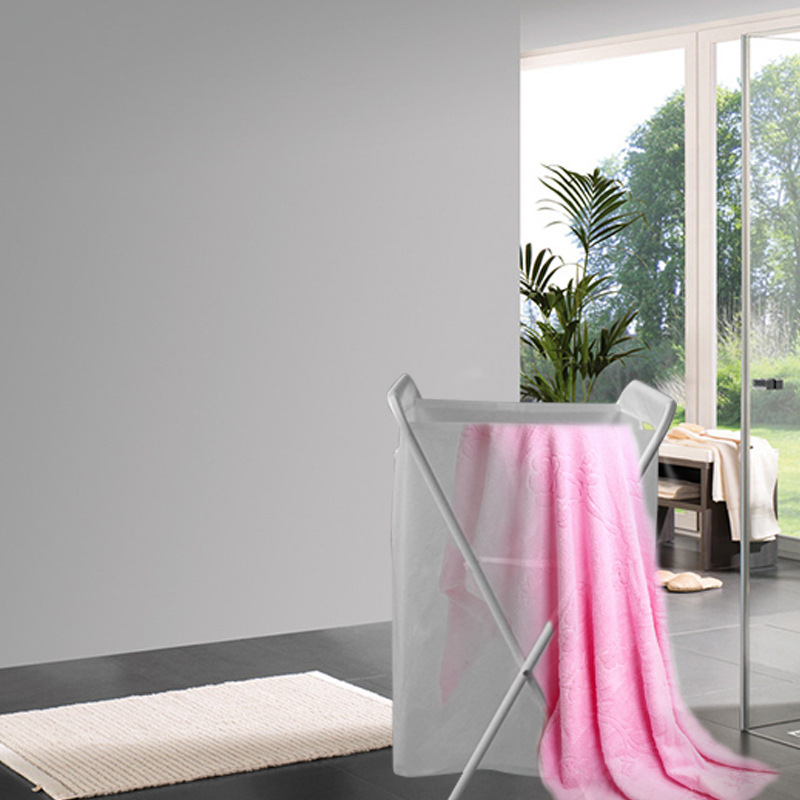 Sencillo hogar diario cesta de la ropa estante de hierro cesta de la ropa de baño plegable cesta de almacenamiento