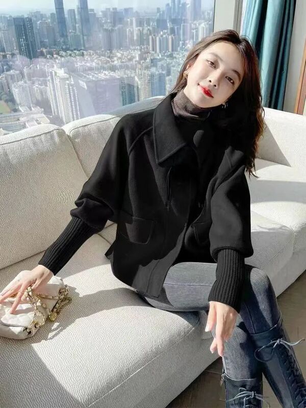 毛呢短款外套女春秋装新款宽松小个子高级感小众小香风韩版上衣潮|undefined