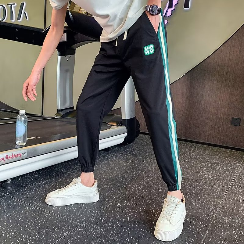 Summer thin casual for men, ruffian and handsome striped leggings, Harun cropped men's pants -- printable Tiktok face_voghion.com